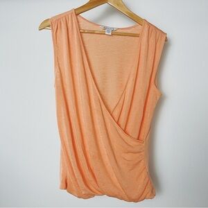 Athleta Peach Sleeveless Wrap Blouse